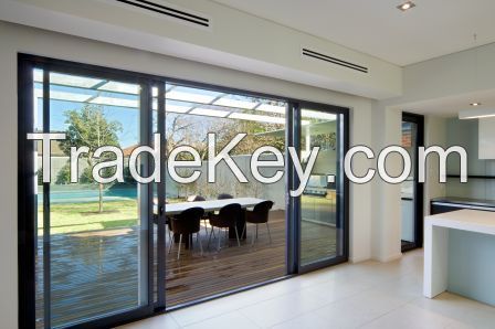 Interior 4-panel Reflective glass sliding door  for office/bedroom/balcony