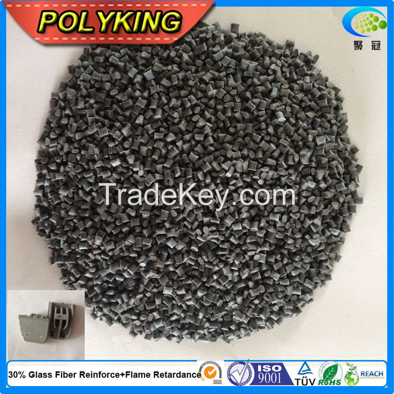Black virgin material plastic pellets PA66 30%GF reinforced fire retardant PA66