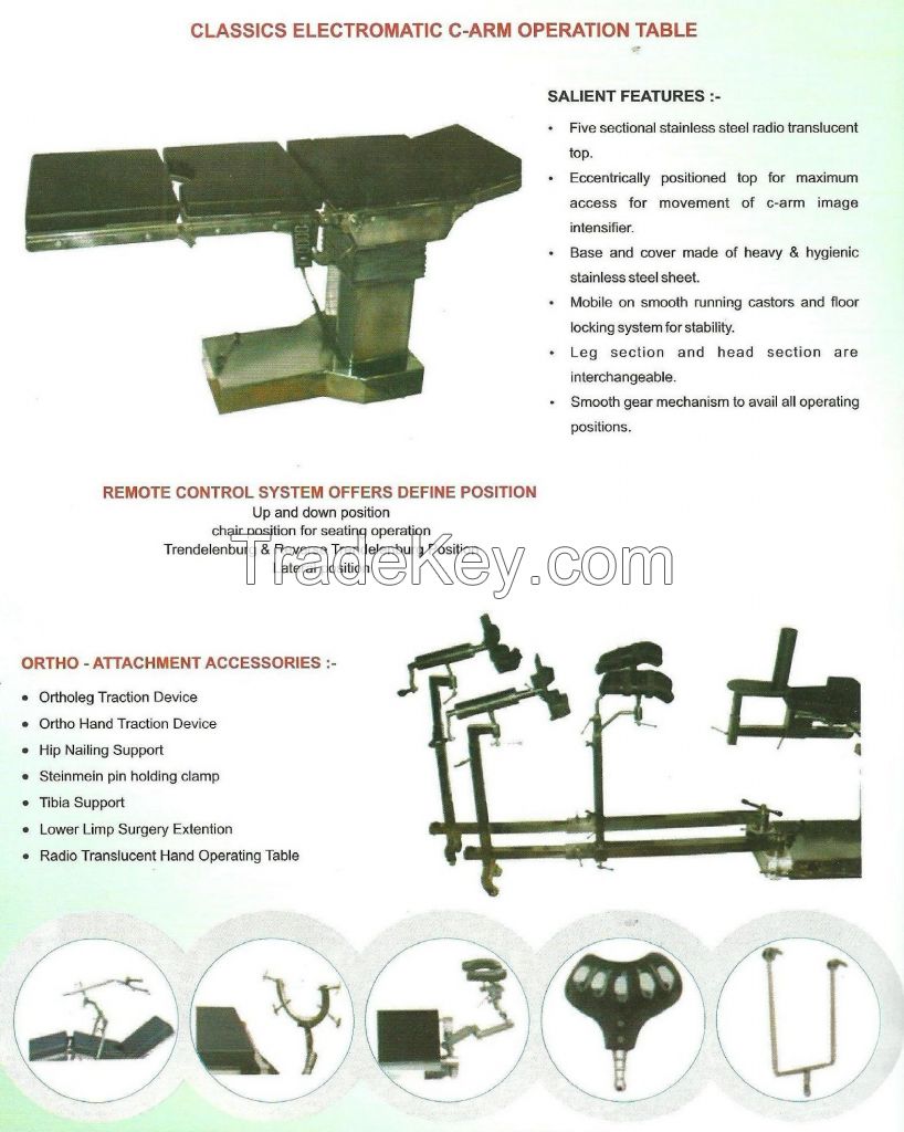 Electromatic operation table