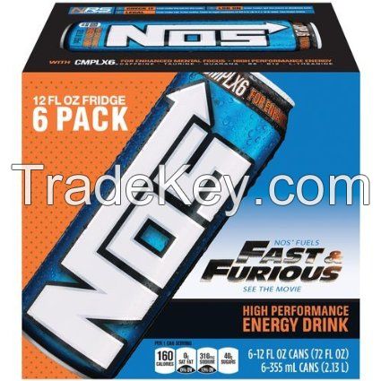 6 Pack - NOS Energy Drink - 12oz.