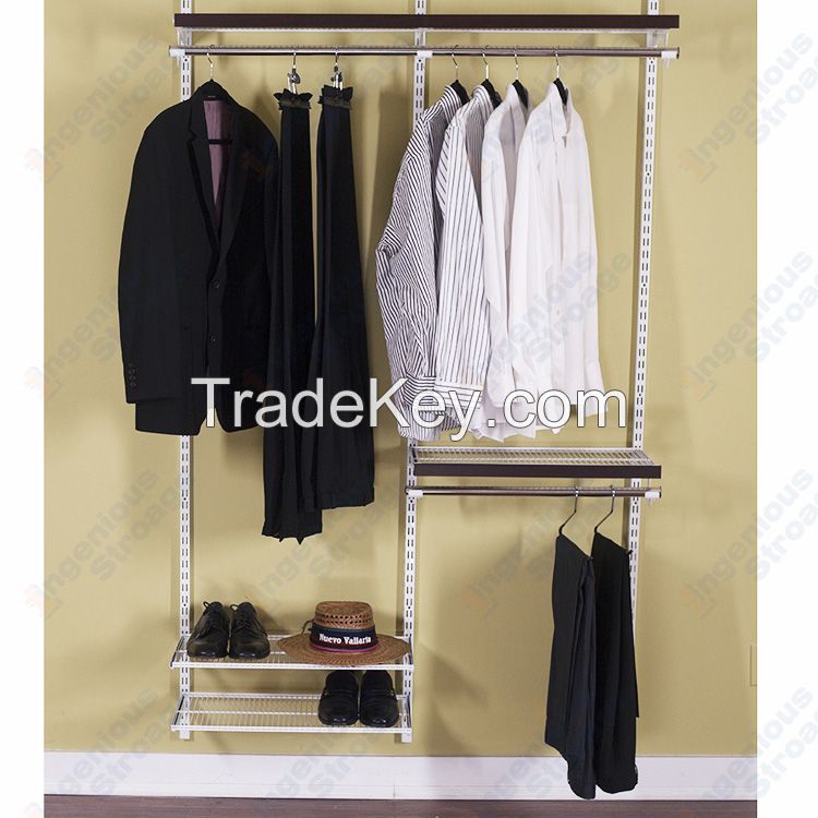 Classic wire closet shelves system for bedroom wardrobes