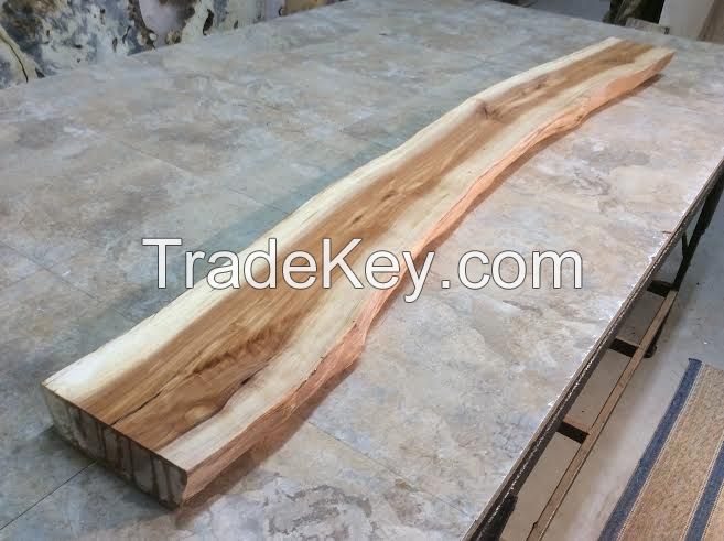 62.5" X 7.25" To 6.5" X 2 3/8" Figured HD Ironwood, Great Bench Slab, Live Edge Ironwood Lumber G-142 for sale