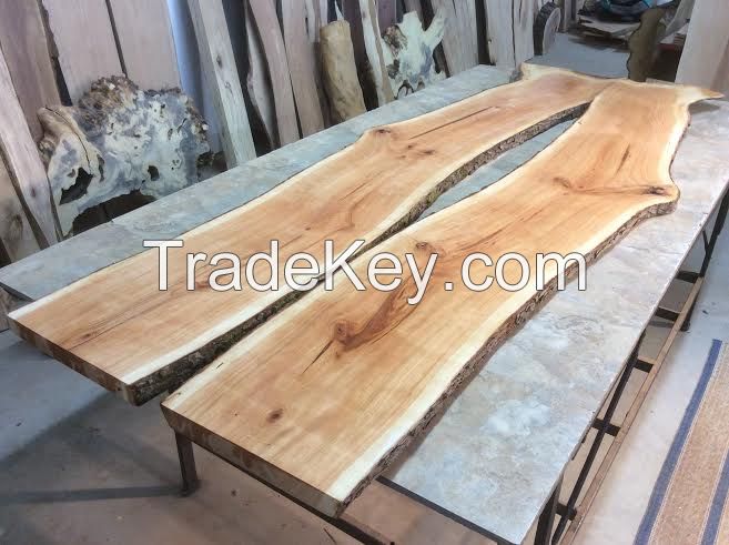 Figured Cherry; 97 To 99" Long X 38" To 31" Wide (Side By Side) X 1.5" (2), Matched Cherry Lumber, Wood, Live Edge Boards for sale