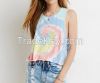 sweet teen lovely design girls printed tank top new design