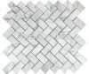 Carrara Marble Italian White Bianco Carrera Herringbone mosaic tile