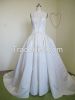 Elegant Exquisite Matte Satin Ball Gown Halter Wedding Dress in Great Handwork