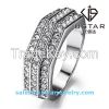 Fashion Jewelry Polygonal S925 Sterling Silver Ring with Zircon