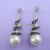 925 sterling silver with CZ and natural pearls earrings