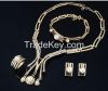 bridal jewelry set with 18K 0.5 micron gold platin