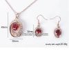 red ruby jewelry sets with rose gold plating pendants, earrings