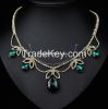 emerald gemstone necklace for wedding and party's jewelry