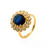 sapphire stones Diana rings with 20K gold plating