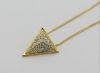 Gold plated triangle pendent crystal necklace