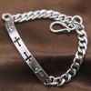 Mens Sterling Silver Cross ID Bracelet