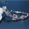 18K White Gold Bracelet Jewelry Butterfly Cuff Bracelets Bangles