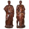 Pair of Carved Walnut Figures