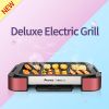 Electric Grill Pan with Non-stick Surface BBQ Griddle Indoor and Outdoor with Top Quality
