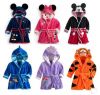 Children Kids Mickey Robes Girls Boys Cartoon Bath Clothes Robes With Hooded Baby Pre School Coral Velvet Long Shower BathRobe For 1-5 years old