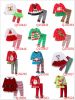 7 Styles Children Kids Christmas Xmas Clothes 2PCS Outfits Girls Snowman Design Ruffles Dress Tutu Pants Pre School Clothing Sets For 1-5T