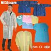 Clean room lab coats disposable visitor coats stand collar two pockets elastic wrist