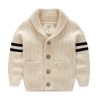 Boy's 100% Cotton Knitted V-Neck and long sleeve with allover cable & 2 pockets cardigan