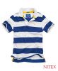 Boy's Short Sleeve Stripe Stretch Polo