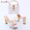 Italian women sandal shoes matching bag for summer