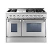 48 " Thor kitchen Dual Fuel Range 6 Burners Oven Stainless Steel Range HRD4803U