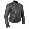 Brando Mens Motorcycle Biker Black Genuine Leather Jacket