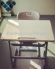 School single desk with chair for student