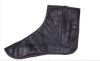 Black Ankle Height Leather Socks with zipper
