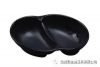 Two Devide Sause Dish Black Color Plain Color Melamine DIP Plate Sand Finished Vinegar Dish