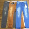 Mens cotton pants in fashion wash pigment dyed jeans