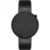 minimalist Dark Mist Black Leather unisex quartz watch
