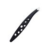 Hollow Holes Eyelash Tweezers Stainless Steel Slant Eyebrow Tweezers with Black Color