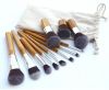 Best Selling 11pcs Hign Quality Portable Bamboo Handle Makeup Brush Set Mini Kit