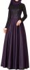 Women's Long Sleeve Maxi Dress Muslim Abaya Robe Plain Simple Modern Islamic Arabic Style Casual Dress