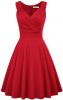 Women's Sleeveless V-Neck Cocktail Swing Dress