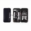 9 Pcs Black Stainless Steel Nail Clipper Cutter Trimmer Ear Pick Grooming Kit Manicure Set Pedicure Toe cutter Set Kits