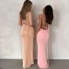 High fashion backless halter maxi dress sexy bandage club dress elegant party prom dress summer 2023 women clothing