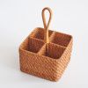 Square Rattan Woven Storage Holder for Dining Tableware Kitchen Made in Vietnam HP - H010