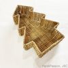 Wicker Buff Rattan Woven Storage Tray Serving Tray Pine Tree Shape Vietnam HP - T022