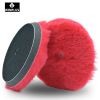 5 inch Japanese style 100% wool Red wool buffing pad for dual action polisher ro polisher