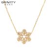 New 2017 Christmas snowflake plated latest design saudi charm stone diamond women custom crystal fashion jewelry gold necklace