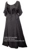 Embroidered Dark Seduction Rayon Velvet Lace-Up Corset Dress Gown