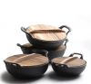 Custom Pre-seasoned Non stick Cast Iron Cooking Pots 20/25cm round Casserole Kitchen Cookware Dutch Oven Set without Coating