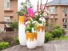 Selling Nordic Style Flower Garden Ornaments Indoor Outdoor Floor Large Vase Plant Pot Fibreglass Planter