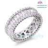 Fashion Hot Selling 925 Sterling Silver Baguette Ring With CZ Stone