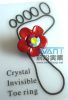 ATR-004 New style red flower zinc alloy eco-friendly toe ring
