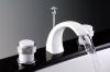 white finish waterfall sink faucet